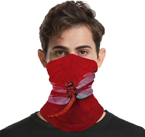 Vista 4 de Dragonfly Neck Gaiter for Men Women Upf 50+ Sun Protection Balaclava Face Mask Cover Moisture Wicking & Quick Dry Neckerchief Seamless Ski Mask