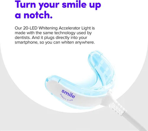 Vista 5 de SmileDirectClub Kit de blanqueamiento dental con luz LED, paquete de 4 bolígrafos de gel, peróxido de hidrógeno de fuerza profesional