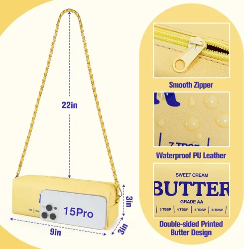 Vista 5 de Funny Butter Crossbody Bag, Small Purse with Chain Strap, PU Leather Shoulder Bag Gifts for Women Teen Girls
