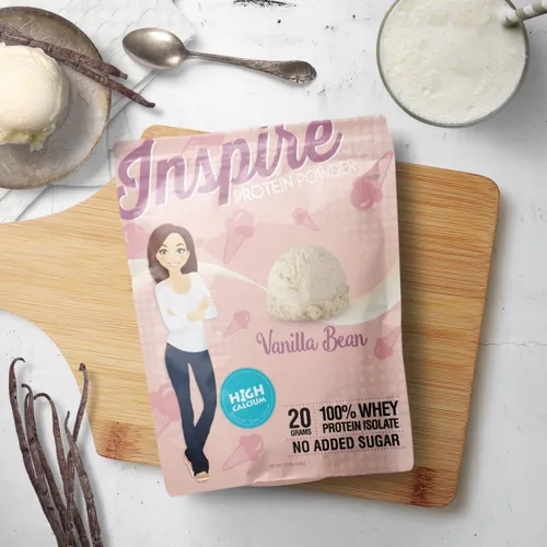 Vista 4 de Bariatric Eating Inspire Vanilla Bean - Polvo aislado de proteína de suero de leche con calcio (0.71 oz)