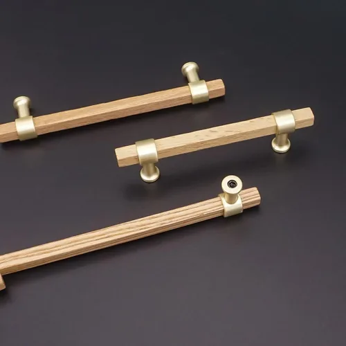 Vista 5 de Tiradores cuadrados de madera de 3.78 pulgadas para cajones, pomos de gabinete de cocina, pomos de latón para pomos de puerta de tocador