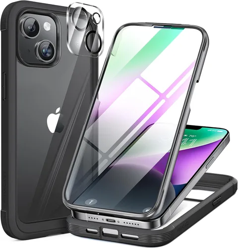 Vista 12 de Miracase - Funda magnética para iPhone 13 Pro Max de 6.7 pulgadas (compatible con MagSafe), transparente, completo, protector de pantalla de vidrio