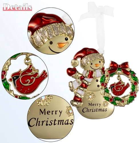 Vista 5 de LIFE&FOOT Adornos para Árbol de Navidad 2025 Colgante Encantador Decorativo Colgante de Encanto para Automóvil Regalo de Recuerdo de Vacaciones