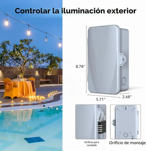 Vista 3 de BN-LINK Temporizador de bomba de piscina, caja de temporizador digital para exteriores, resistente programable de 7 días, 2 HP 40 A máximo, 120