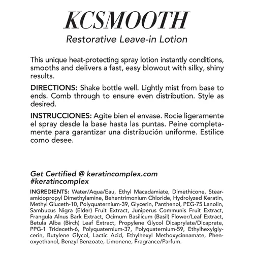 Vista 2 de Keratin Complex - KCSMOOTH Loción restauradora sin enjuague Blow Dry Aid - 5 fl oz
