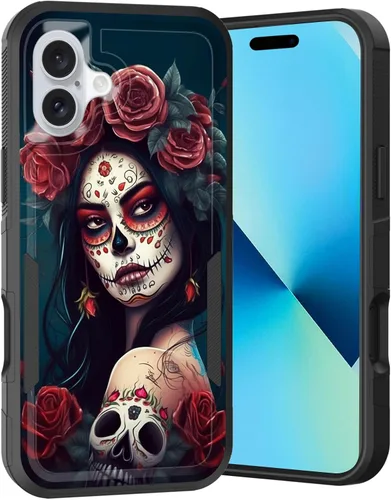 Vista 94 de Funda para iPhone Air, doble capa híbrida resistente resistente a prueba de golpes de policarbonato duro + funda protectora de silicona suave