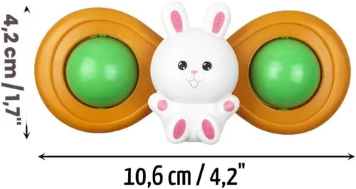 Vista 6 de Jofan Paquete de 3 juguetes giratorios con ventosa de Pascua para bebés y niños pequeños, rellenos de cesta de Pascua, regalos, regalos de fiesta