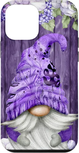 Vista 16 de Cute Purple Aesthetic Anemones Flower Pattern Lavender Gnome Case for iPhone 17