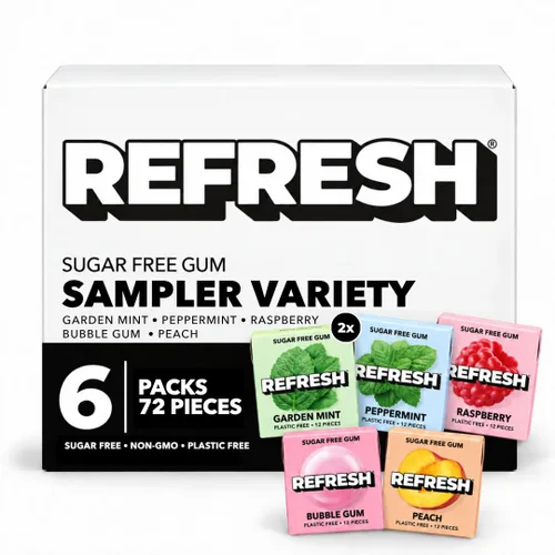 Vista 15 de Refresh Gum más vendidos, goma de mascar de xilitol natural sin azúcar