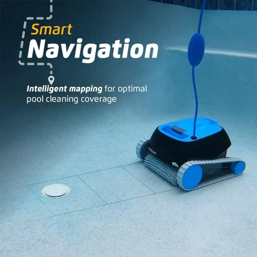 Vista 30 de Dolphin E10 - Aspiradora robótica automática para piscina, cepillo de limpieza activo, acceso a filtros de carga superior, ideal para piscinas sobre