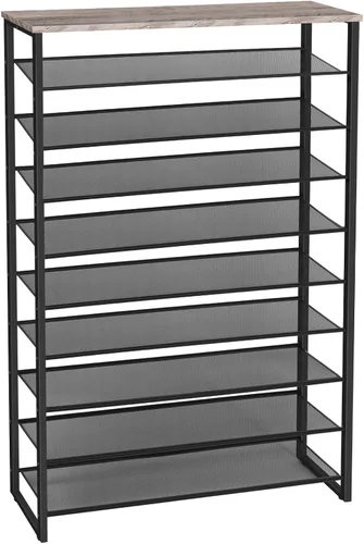 Vista 14 de HOOBRO - Zapatero de 10 niveles, organizador de almacenamiento de zapatos de 23.6" L, estante de zapatos de gran capacidad para entrada de puerta