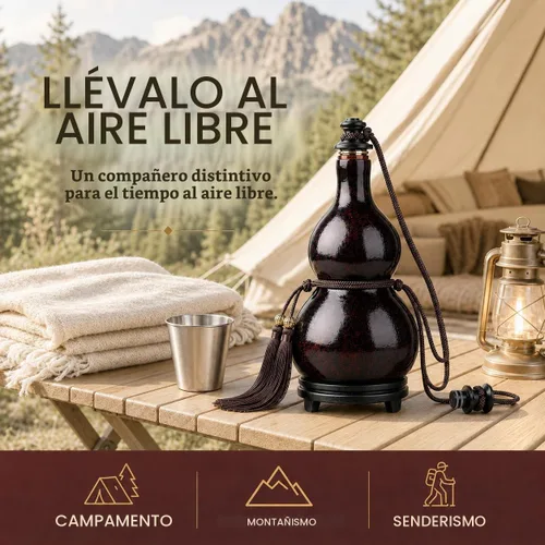 Vista 6 de Botella de calabaza natural, botella de agua al aire libre, botella de vino, se puede utilizar para decoración de interiores, 16.9 fl oz-50.7 fl oz