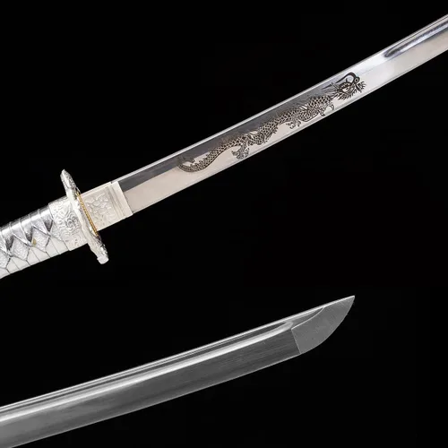 Vista 5 de 1045/1060 de acero de alto carbono forjado a mano tradicional, espada katana templada térmicamente, espadas samurai japonesas, espadas de espada