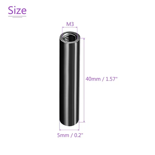 Vista 3 de DMiotech Paquete de 10 columnas espaciadoras de aluminio M3x40mm Separadores redondos Espaciadores Modelo Espaciado Tornillo Poste para RC, Negro