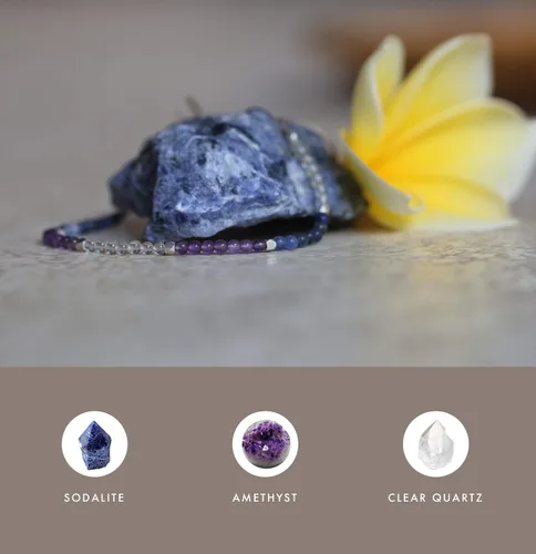 Vista 3 de BALIPURA - Pulsera Let Go Aura para mujer - Cuentas pequeñas (pequeñas) de 0.079 in (pequeñas) cristal curativo, piedras preciosas naturales, cuarzo