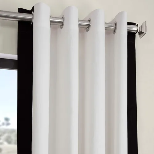 Vista 2 de HPD Half Price Drapes PRCT-VC1716-84-GR - Cortinas de algodón estampadas con ojales para sala de estar y dormitorio, 50 x 84, (1 panel), palomitas