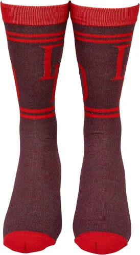 Vista 2 de HYP Socks Calcetines altos Marvel Daredevil Double D Symbol, negro, talla única, Negro