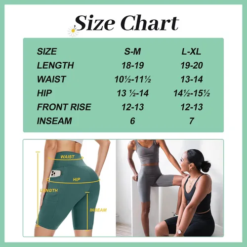Vista 5 de TNNZEET Pantalones cortos de ciclismo para mujer con bolsillos, cintura alta, pantalones cortos deportivos de entrenamiento negros de 8 pulgadas