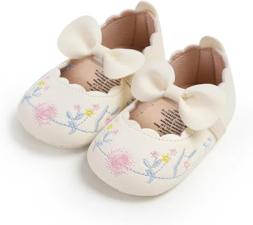 Vista 9 de Zapatos de vestir florales Mary Jane para bebé niña 01 Blanco
