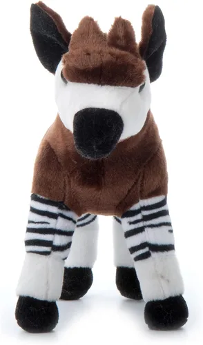Vista 2 de The Petting Zoo Peluche africano de Okapi, regalos para niños, animales salvajes del zoológico Onez, juguete de peluche africano Okapi de 12 pulgadas