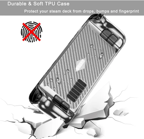 Vista 3 de OwlTree Upgraded Clear Protective Case for Steam Deck Soft TPU Cover Protector Case with Full Protection Shock-Absorption Anti-Slip Scratch Design