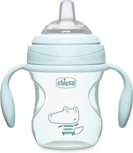 Vista 10 de Chicco Transition Training Sippy Cup, Soft Silicone Spout, 4m+, 7oz Taza de entrenamiento, asas extraíbles de fácil agarre, marcas de medición, apto