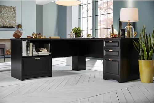 Vista 7 de Realspace® Magellan Performance - Escritorio esquinero en forma de L de 71 pulgadas de ancho, color espresso