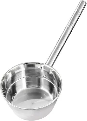 Vista 7 de Cucharón de sopa de 10 pulgadas de acero inoxidable con mango largo para cocina, restaurante, uso comercial