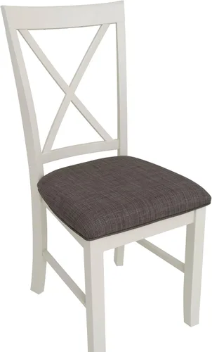 Vista 11 de Powell Muebles Jane Side, Silla de comedor blanca antigua