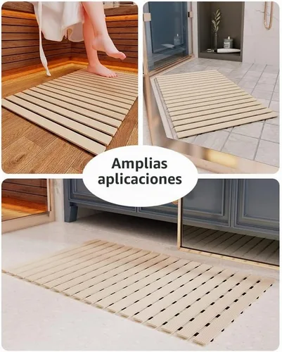 Vista 6 de PADOOR Alfombrilla de Ducha Antideslizante, Alfombrilla de Bañera Resistente Enrollable de Drenaje Rápido Alfombrilla de Bañera Sin Ventosas