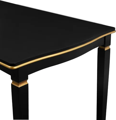 Vista 7 de Elegante juego de mesa de comedor de cocina de 6 piezas, mesa rectangular de madera y 4 sillas copetudas de respaldo alto y 1 banco, juego de mesa