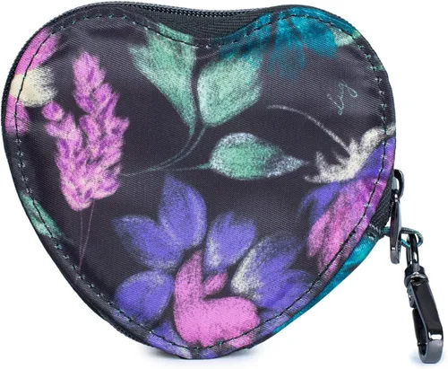 Vista 3 de Lug Llavero con monedero de corazón negro Bloom Black Bolsa de corazón