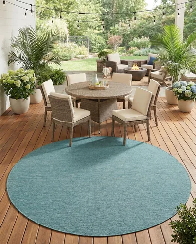 Vista 100 de Rugs.com Outdoor Solid Collection - Alfombra de pelo plano beige de 2 x 3 pulgadas, perfecta para entradas, cocinas, rincones de desayuno, piezas