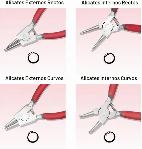 Vista 3 de Alicates de clip externos - Alicates de anillo a presión de 5 pulgadas para quitar anillos, retención y extracción de manguera