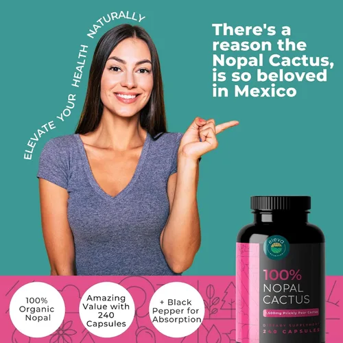 Vista 2 de Paquete de bergamota cítrica y cactus nopalo, 180 cápsulas de bergamota cítrica, 240 cápsulas de cactus nopal, 1500 mg de cactus tuno secado al sol