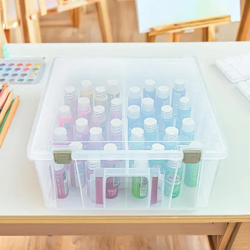 Vista 7 de ArtBin 6990AB Super Satchel Caja de Compartimentos de Doble Profundidad - Almacenamiento de Arte con 8 Compartimentos Removibles, Cierre Inteligente