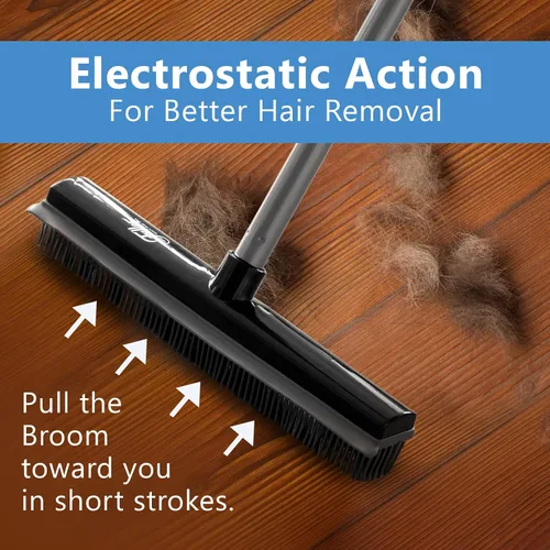 Vista 2 de Fuller Brush Escoba de goma, para alfombras, suelos, escaleras, tapicería, acción electrostática, elimina las partículas de suciedad del pelo