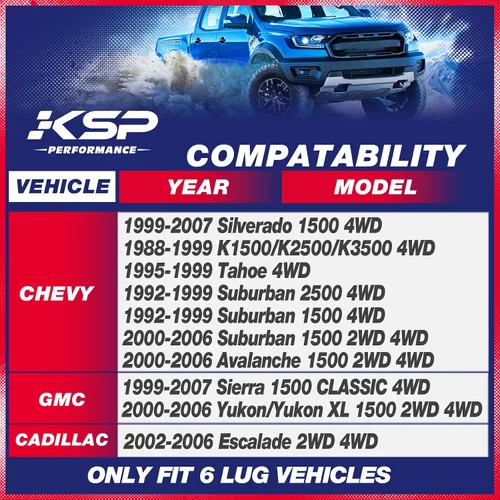 Vista 2 de KSP - Llave de barra de torsión de 1-3 pulgadas para Silverado Sierra 1500, kits de elevación de torsión forjados ajustables para K1500 K2500 K3500