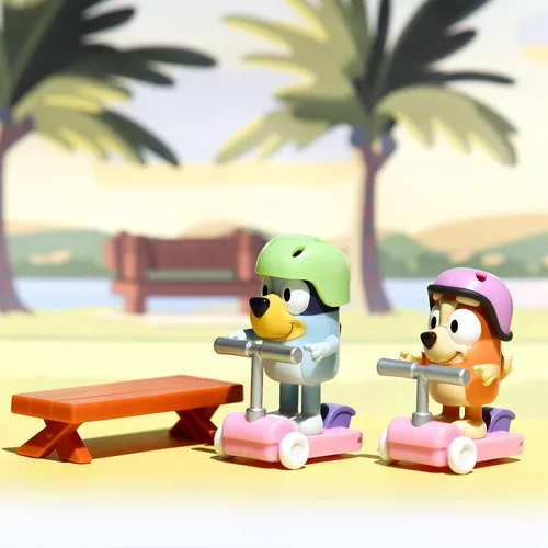 Vista 7 de Bluey Vehículo 2-Pack, 2.5-3" Bingo Figuras Articuladas - Scooter Time