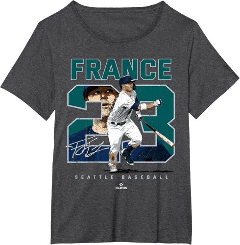 Vista 4 de Number and Portrait Ty France Seattle MLBPA Camiseta, Negro