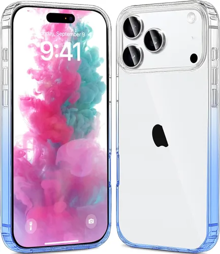 Vista 16 de JJGoo - Funda compatible con iPhone 17 Pro, funda transparente a prueba de golpes, funda protectora delgada con parte trasera de policarbonato duro