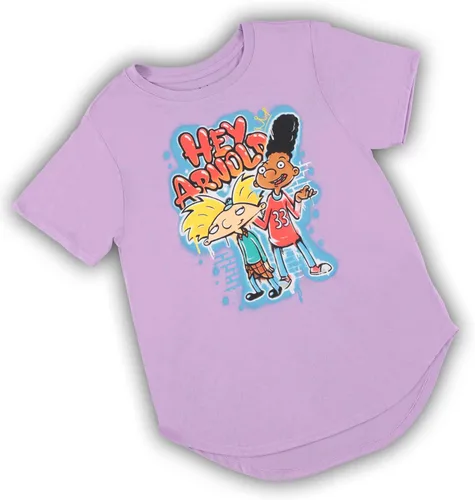 Vista 6 de Camiseta de manga corta con dobladillo cruzado Hey Arnold y Gerald para mujer