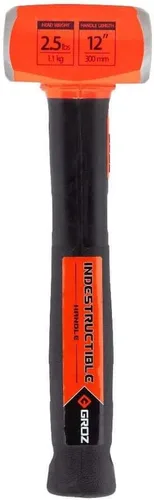 Vista 4 de Groz Copper Head Club Hammer, 2.5 libras, cabeza de cobre puro 99.9%, mango indestructible de 12 pulgadas, herramienta de golpeo a prueba de chispas