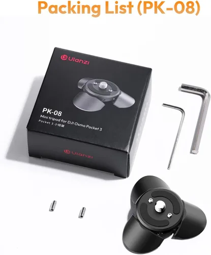 Vista 6 de ULANZI PK-08 Mini Trípode de Bolsillo para DJI Osmo Pocket 3, Trípode Mini Multiusos con Tornillo de Montaje de 1/4' para Insta360 X5 X4 X3