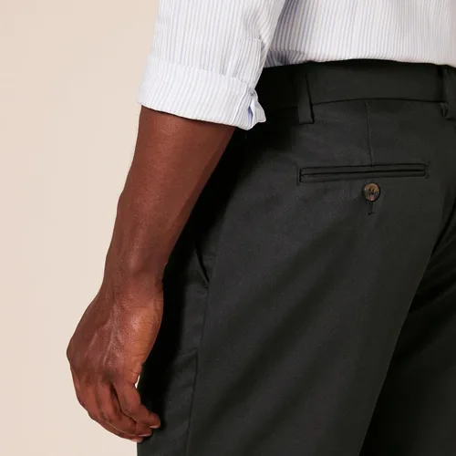 Vista 3 de Tienda Essentials - Pantalón de vestir de corte ajustado y diseño frontal plano para hombre