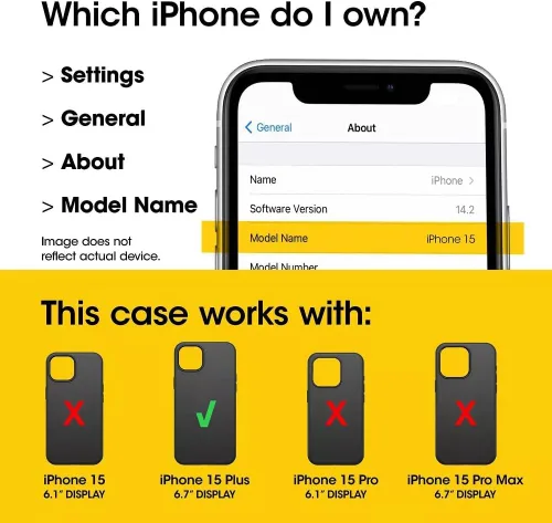 Vista 2 de OtterBox Funda para iPhone 15 Plus e iPhone 14 Plus (solamente) - Serie Defender - Negro - Solo funda - Sin protector de pantalla - Resistente