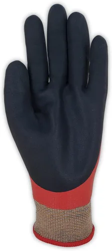 Vista 3 de MAGID D-ROC DX+ Technology DXPG59F 18-Gauge Double-Dipped Foam Nitrile Fully Coated Coreless Work Glove Rojo