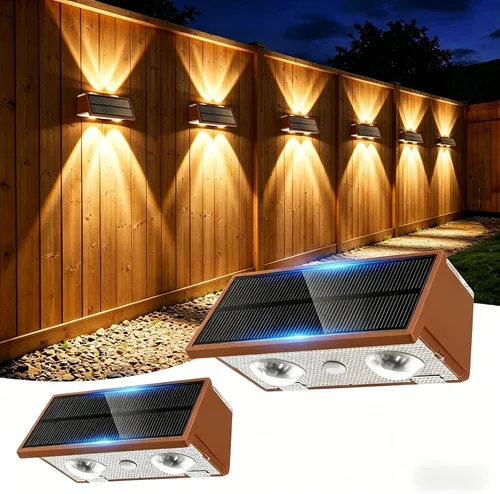 Vista 25 de Luces solares para valla al aire libre, paquete de 2 luces solares Negro