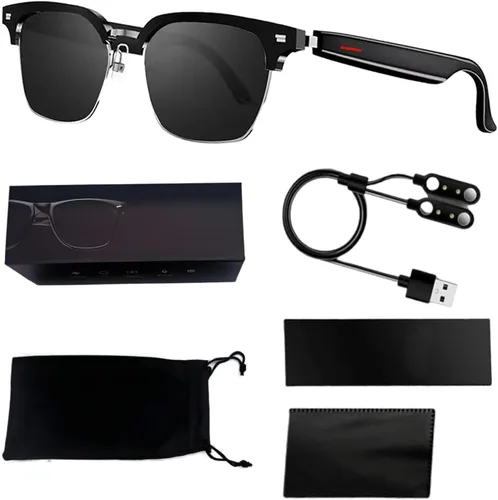 Vista 10 de Lentes inteligentes escuchables, gafas inteligentes de moda, inalámbricas multifuncionales, auriculares inalámbricos, lentes de sol para mujeres
