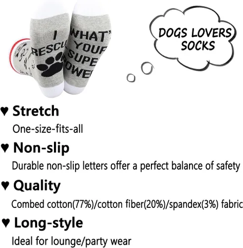 Vista 3 de G2TUP 2 pares de calcetines de regalo veterinario I Rescue What Your Superpower Rescue Animal Gift Dog Rescue Rescue Rescue Gift Dog Lover Gift